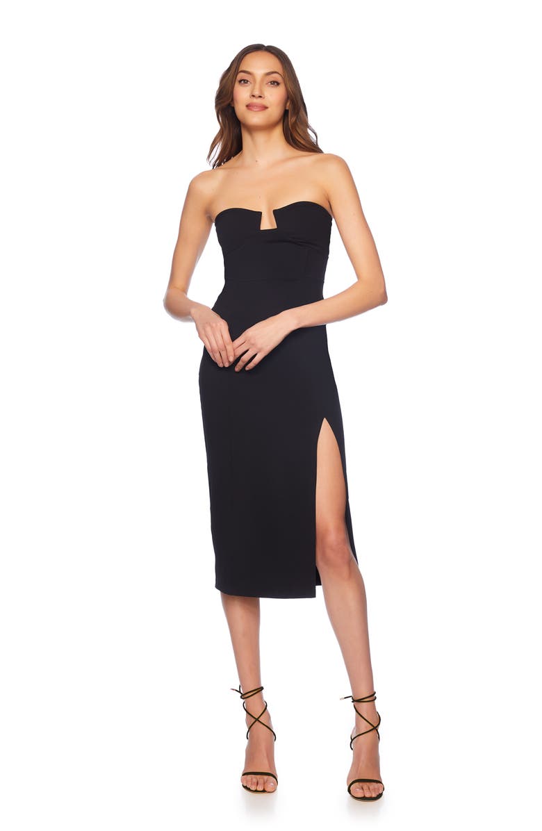 Susana Monaco Angle Wire Strapless Dress, Alternate, color, Black