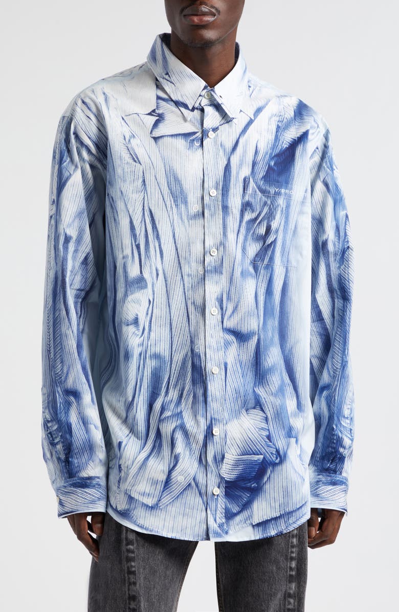 Y/Project Compact Trompe l'Oeil Button-Up Shirt, Main, color, 