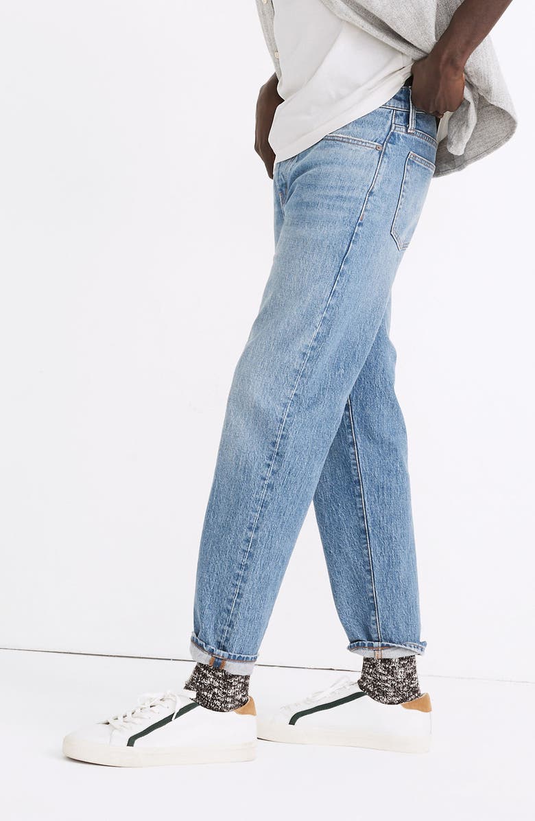 Madewell Authentic Flex Relaxed Taper Jeans, Alternate, color, Marcey Wash