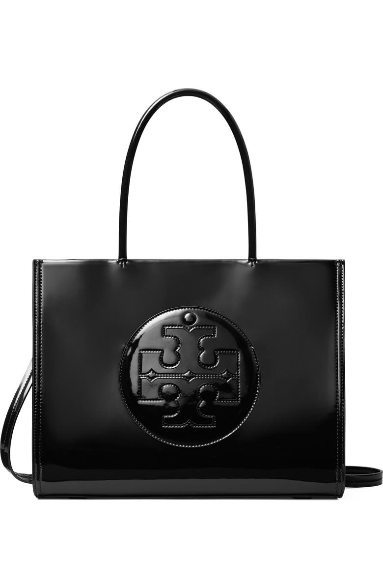 Tory Burch Small Ella Bio Faux Patent Leather Tote, Main, color,