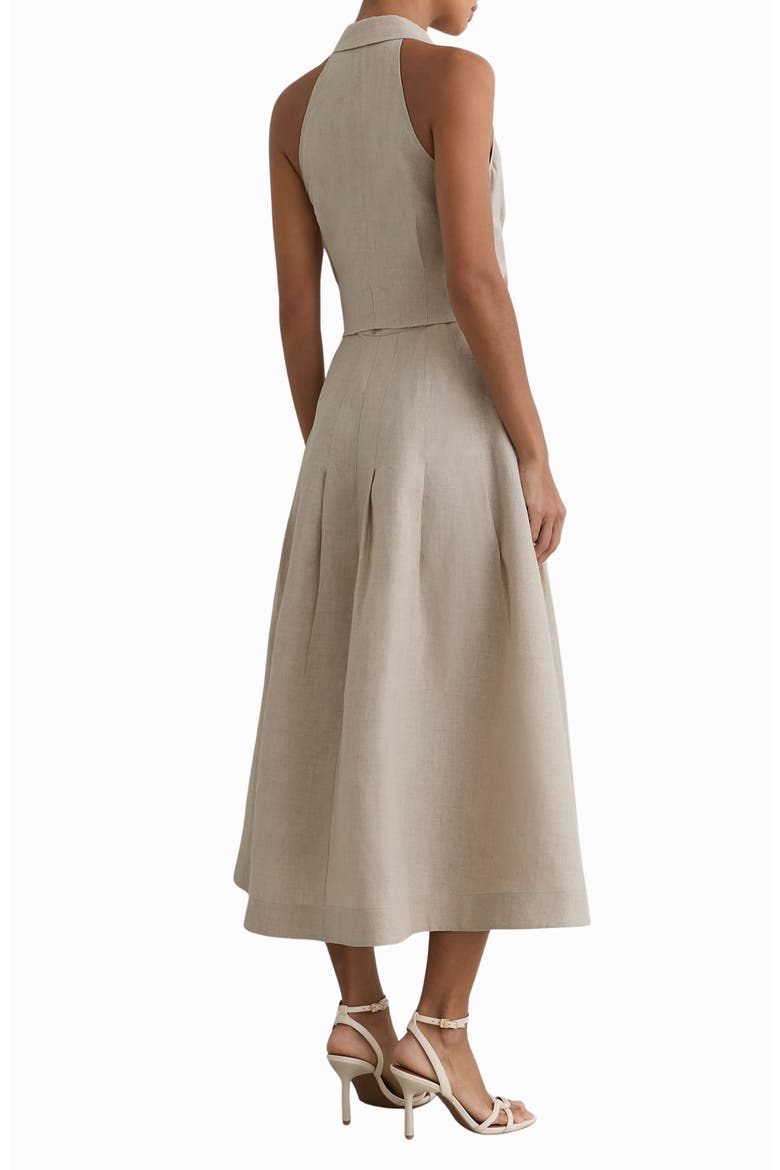 Tara Sleeveless Linen Midi Dress, Alternate, color, NEUTRAL