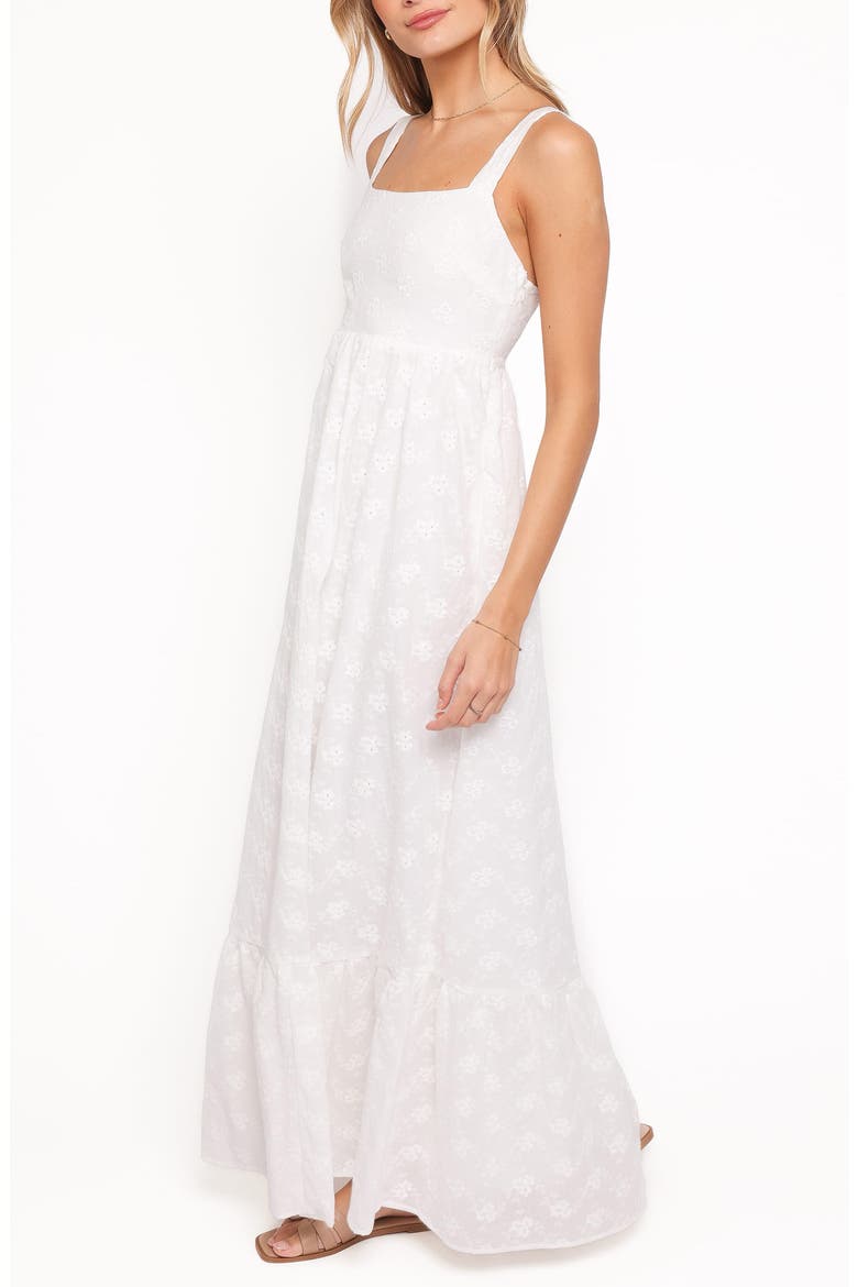 Reid Embroidered Cotton Maxi Dress, Alternate, color, WHITE