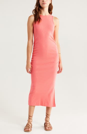 Caslon ® Ruched Tank Midi Dress In Pink