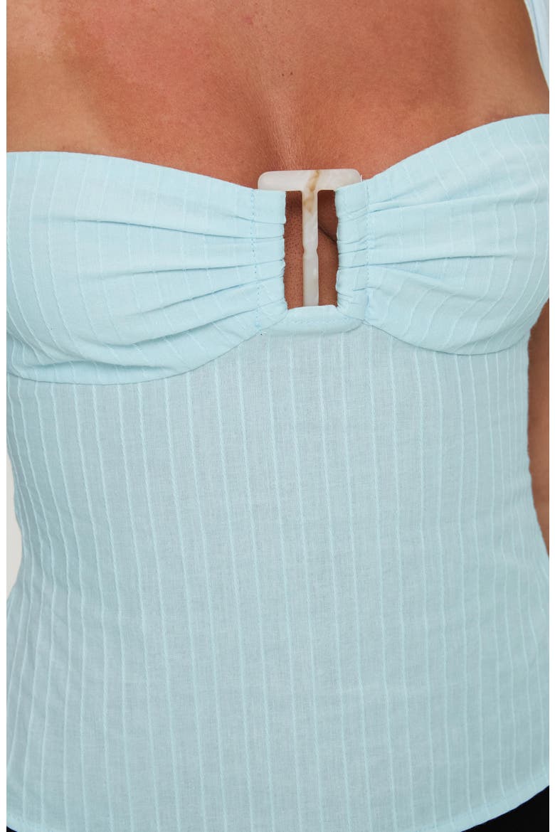 Isabetta Recycled Cotton Halter Top, Alternate, color, AQUA