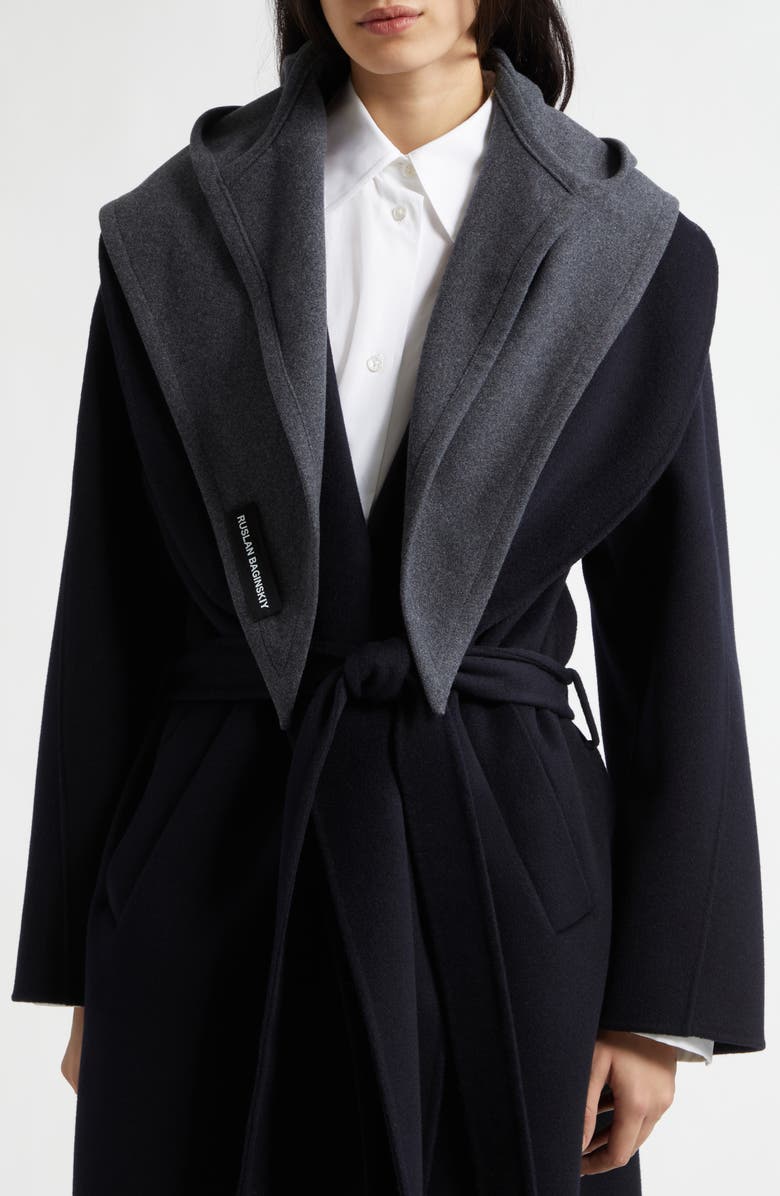 Ruslan Baginskiy Houstka Wool Blend Headscarf, Alternate, color, Grey