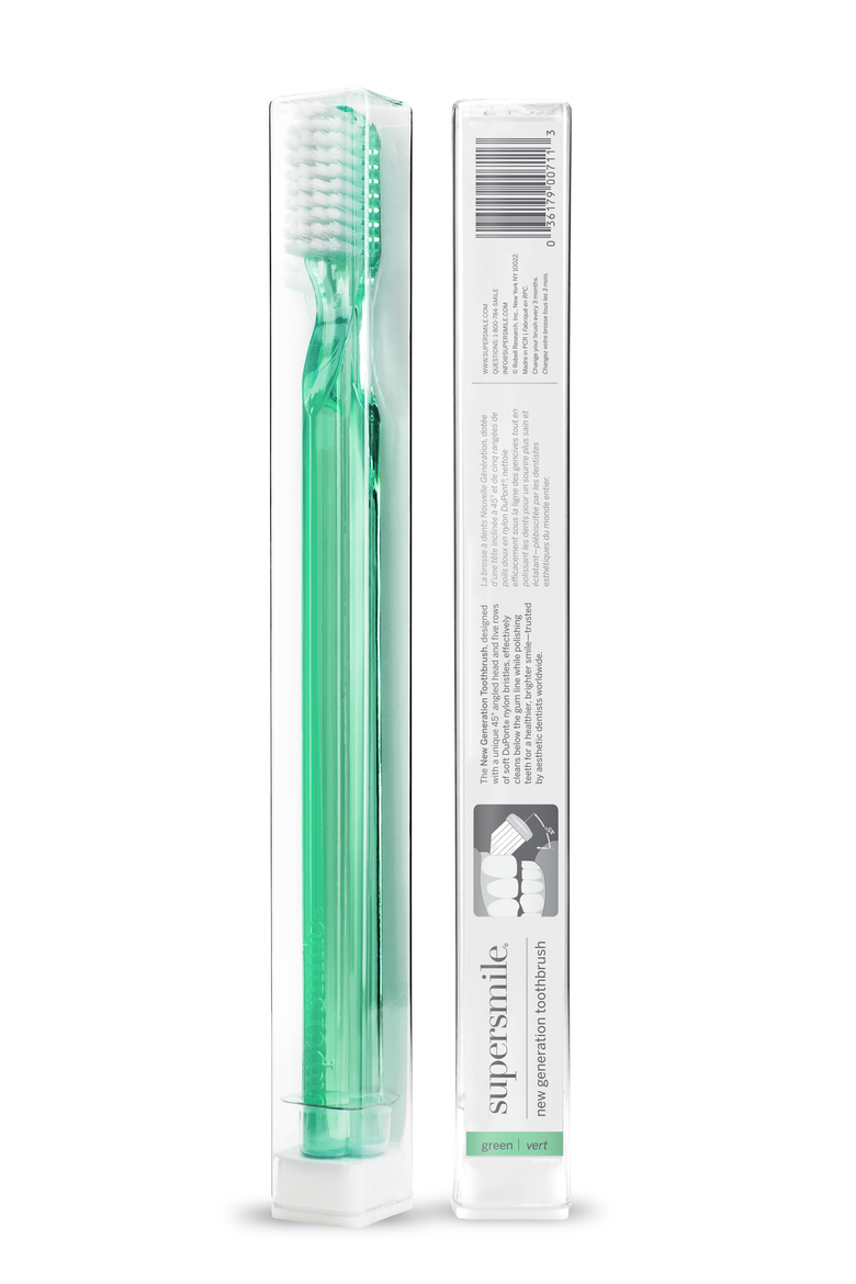 2-Pack Supersmile New Generation 45° Patented Long toothbrush Green, Alternate, color, Green