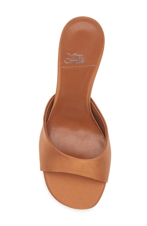 Jeffrey Campbell Mew 2 Satin Slide Sandal In Tan Satin Combo
