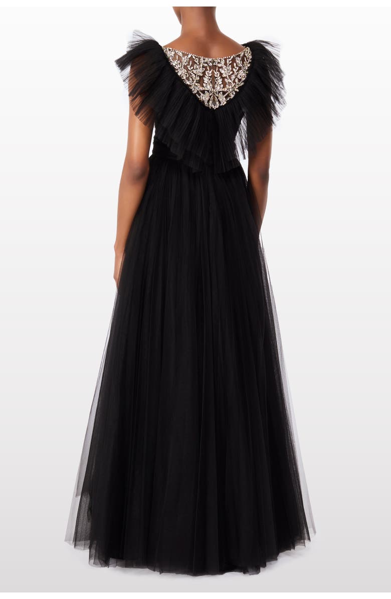 Jenny Packham Foxglove Embellished Ruffled-tulle Maxi Dress, Alternate, color, Liquorice