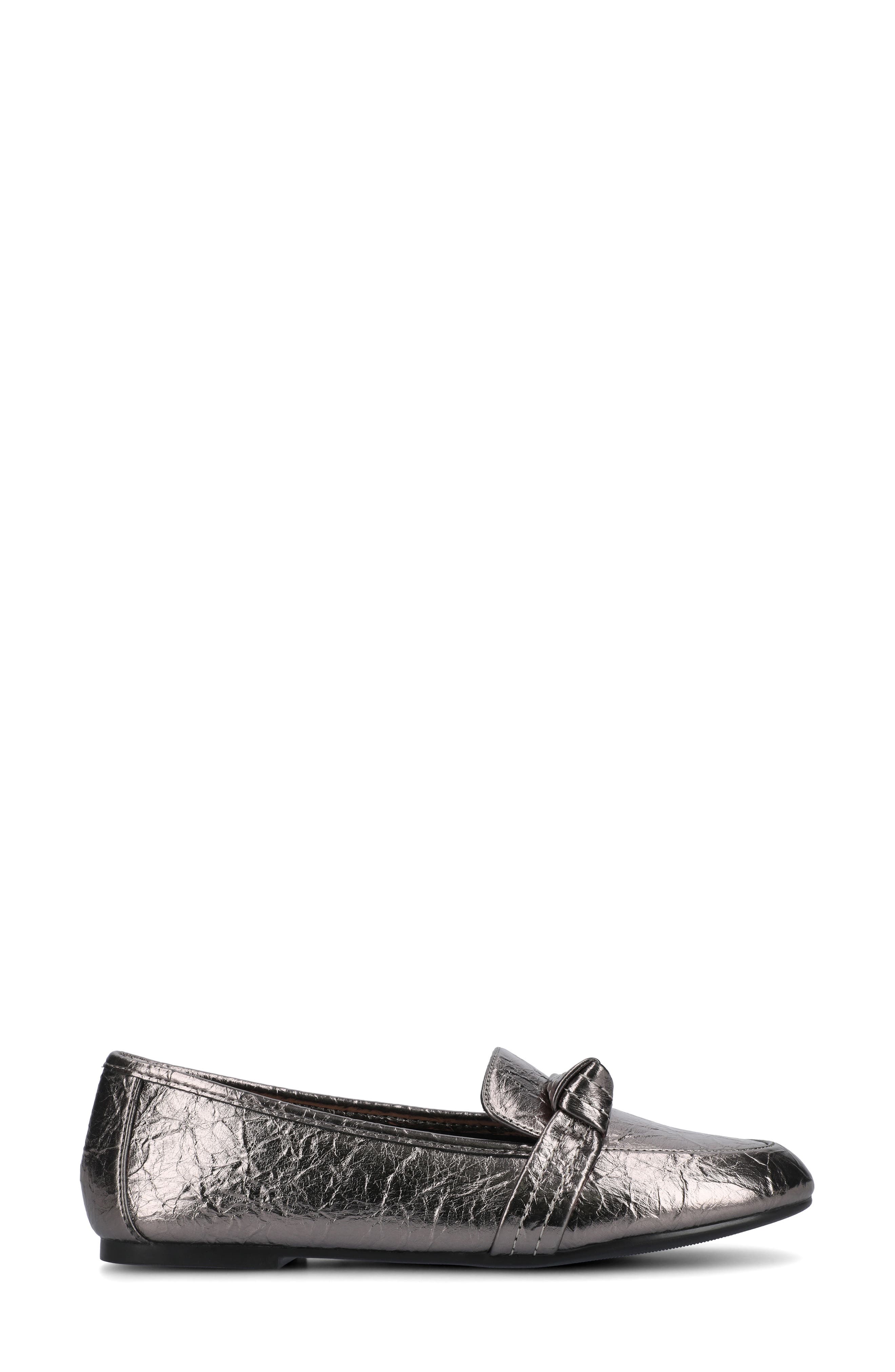 Marci Knotted Strap Loafer - Wide Width Available, Alternate, color, CRINKLE/PEWTER
