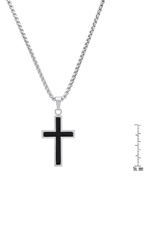 Hmy Jewelry Two-tone Stainless Steel Cross Pendant Necklace In Metallic