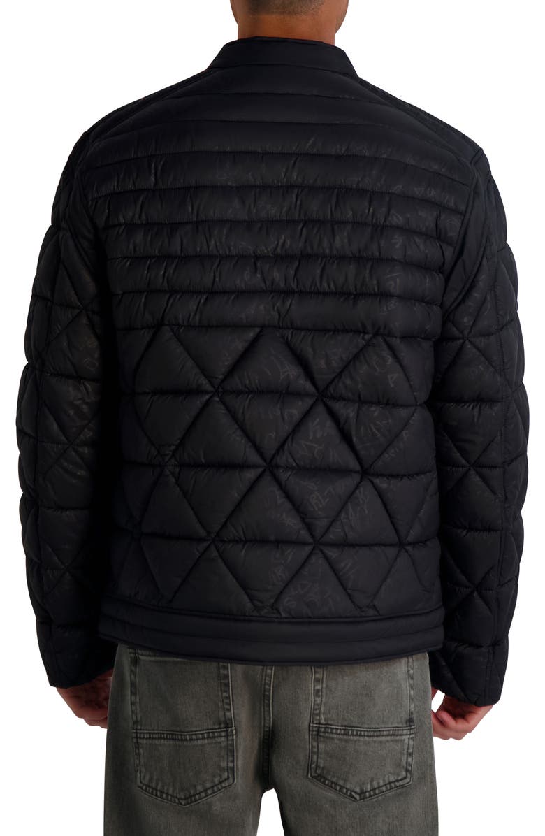 KARL LAGERFELD PARIS Graffiti Puffer Jacket, Alternate, color, Black