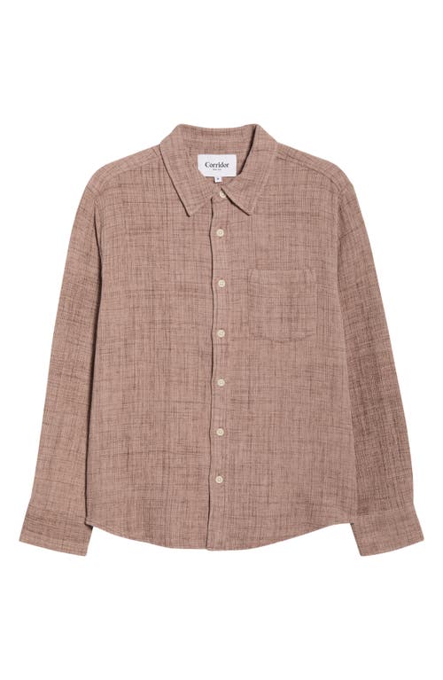 Corridor Pigment Dyed Cotton Waffle Button-up Shirt In Nude
