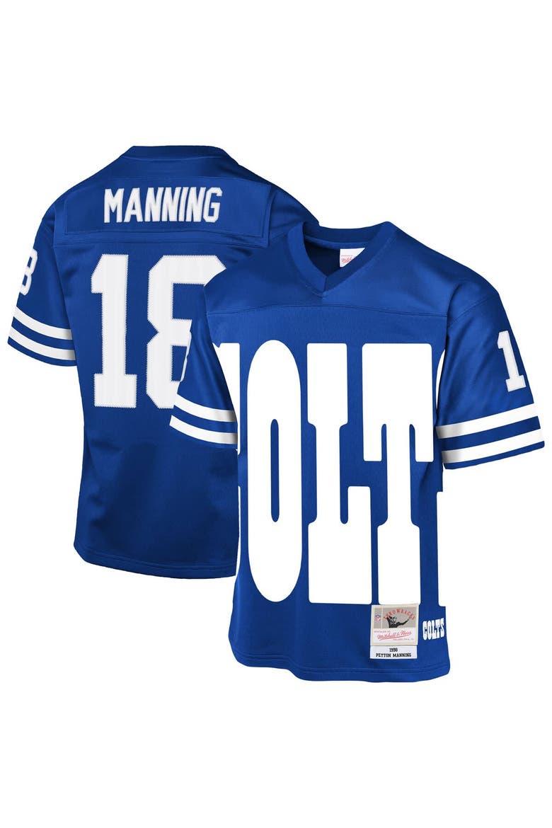 Youth Mitchell & Ness Peyton Manning Royal Indianapolis Colts 1998 Throwback Fashion Jersey, Main, color, Royal