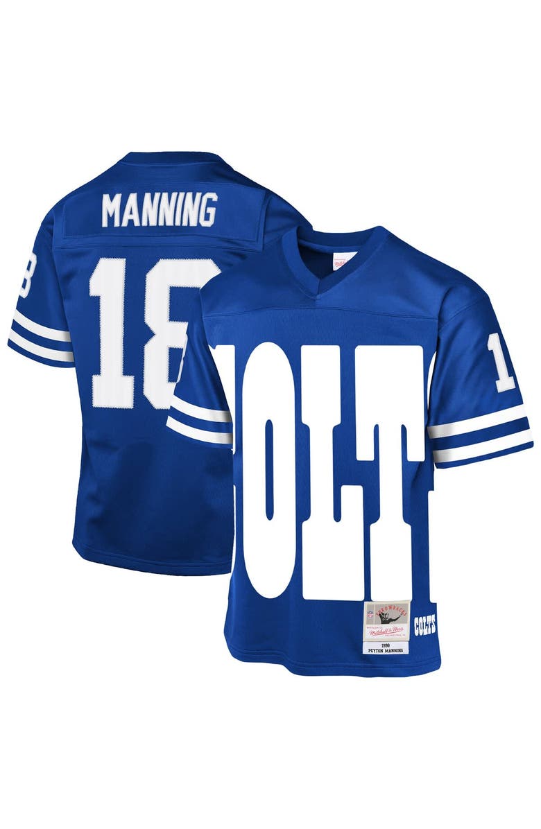 Mitchell & Ness Youth Mitchell & Ness Peyton Manning Royal Indianapolis Colts 1998 Throwback Fashion Jersey, Main, color, Royal