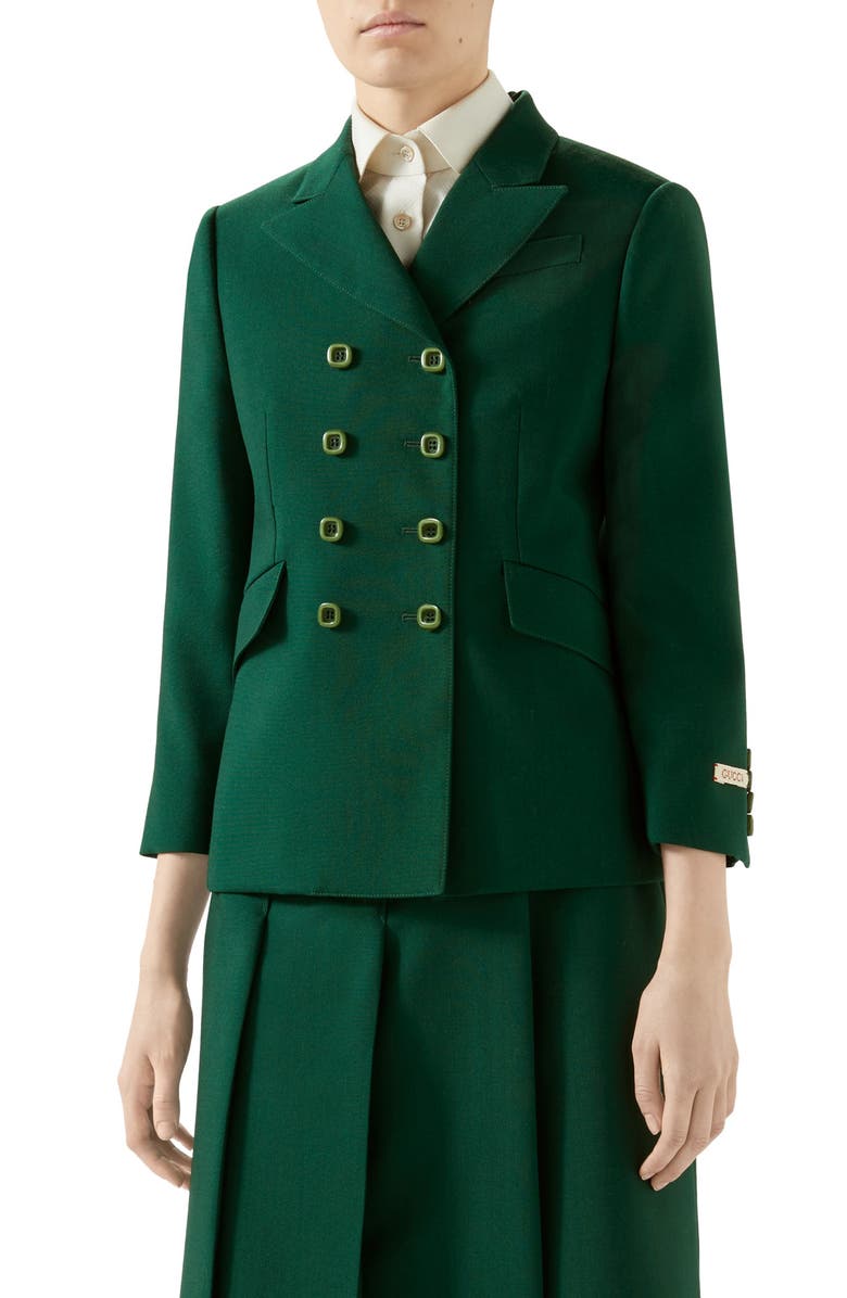 Gucci Double Breasted Mohair & Wool Jacket, Main, color, 