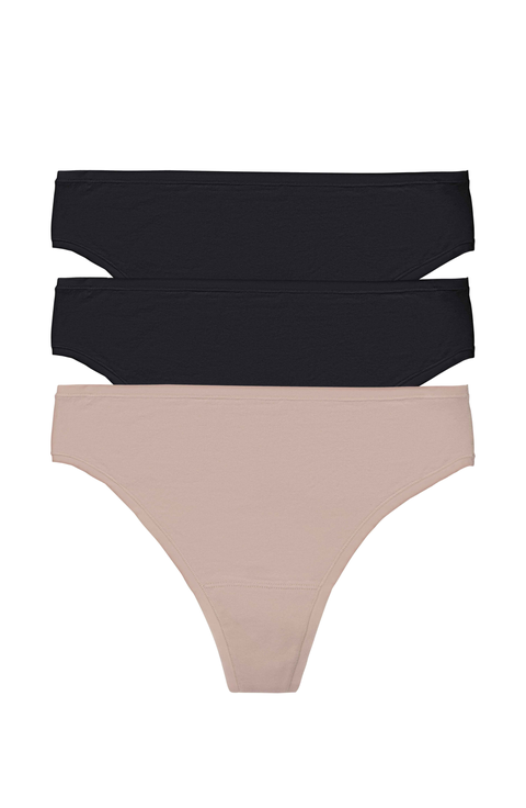 Bliss Bare Cotton Thong 3-Pack