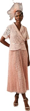Coast Lace 2-In-1 Jacket Pleated Midi Dress