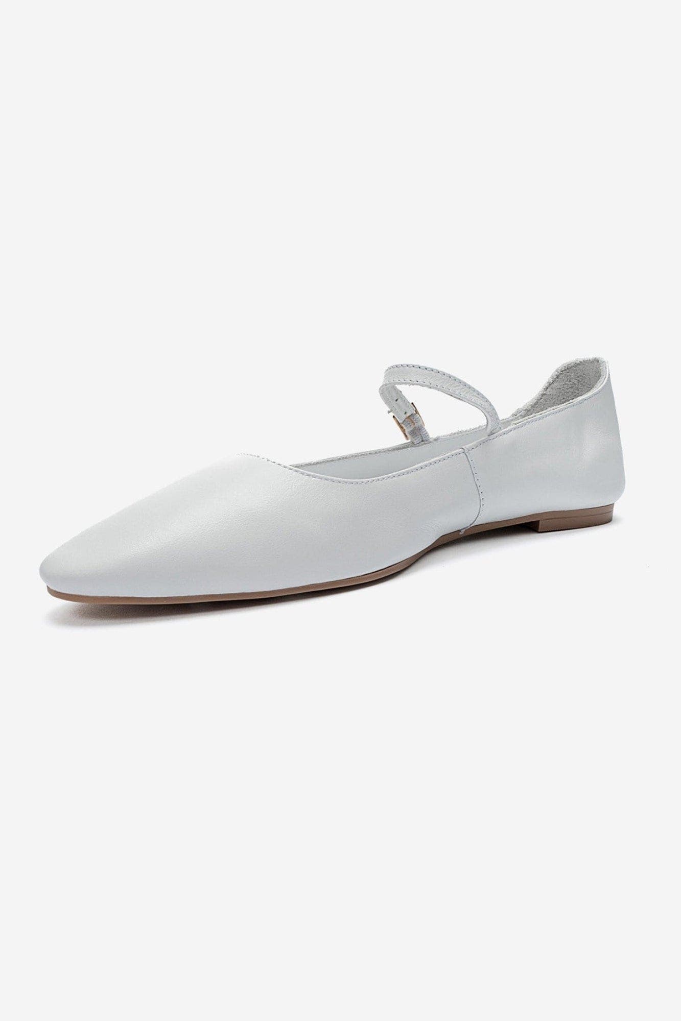 Lara Leather Mary Jane Flats, Alternate, color, White