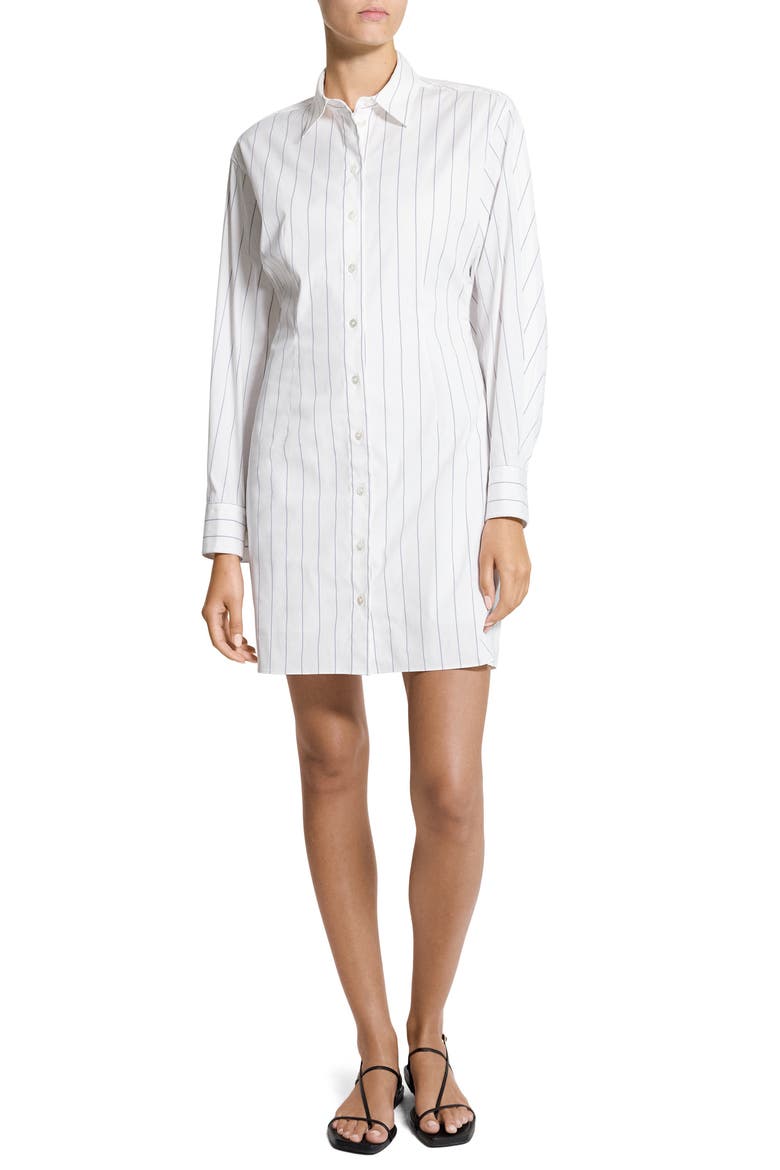 Stripe Cotton Blend Button-Up Shirt, Main, color, LAVENDER MULTI - VVO