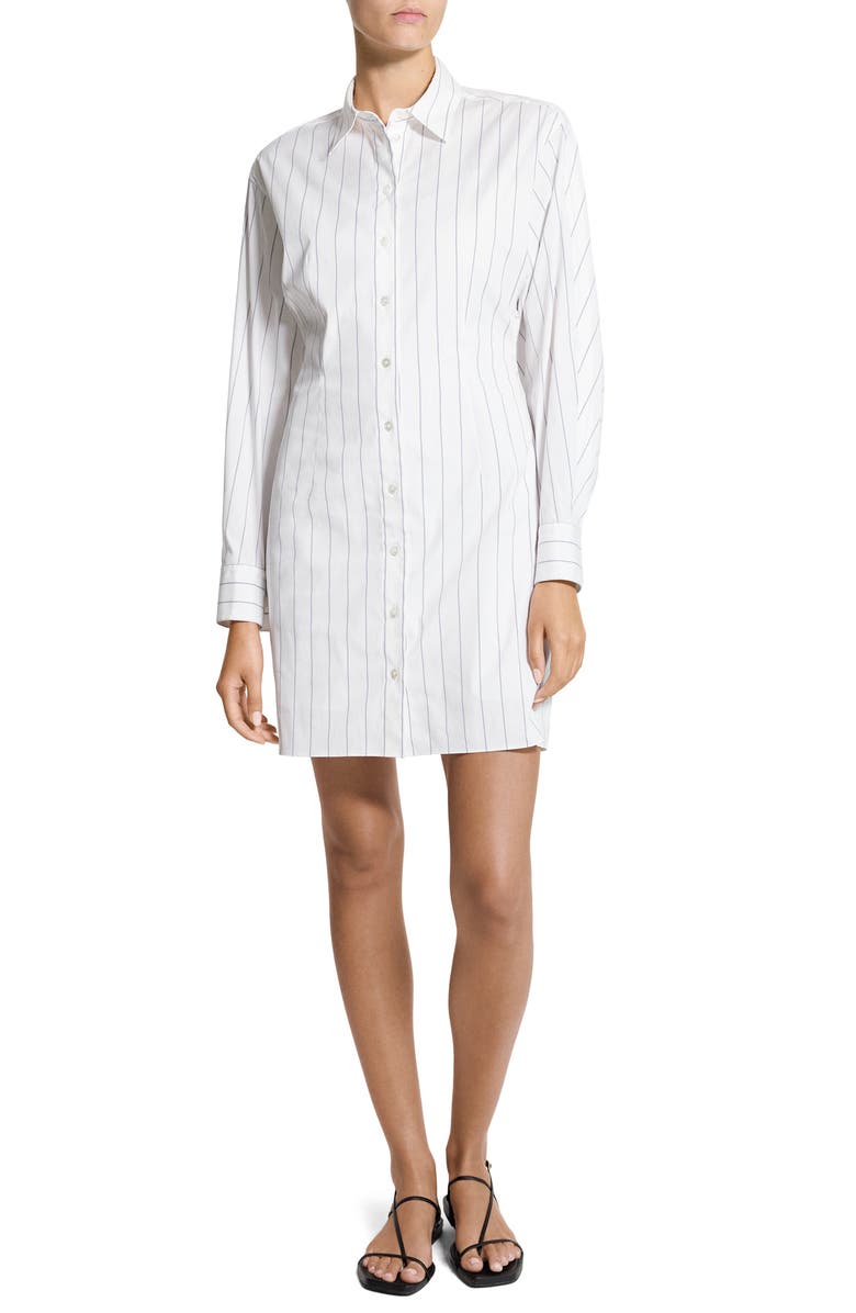 Theory Stripe Cotton Blend Button-Up Shirt, Main, color, 