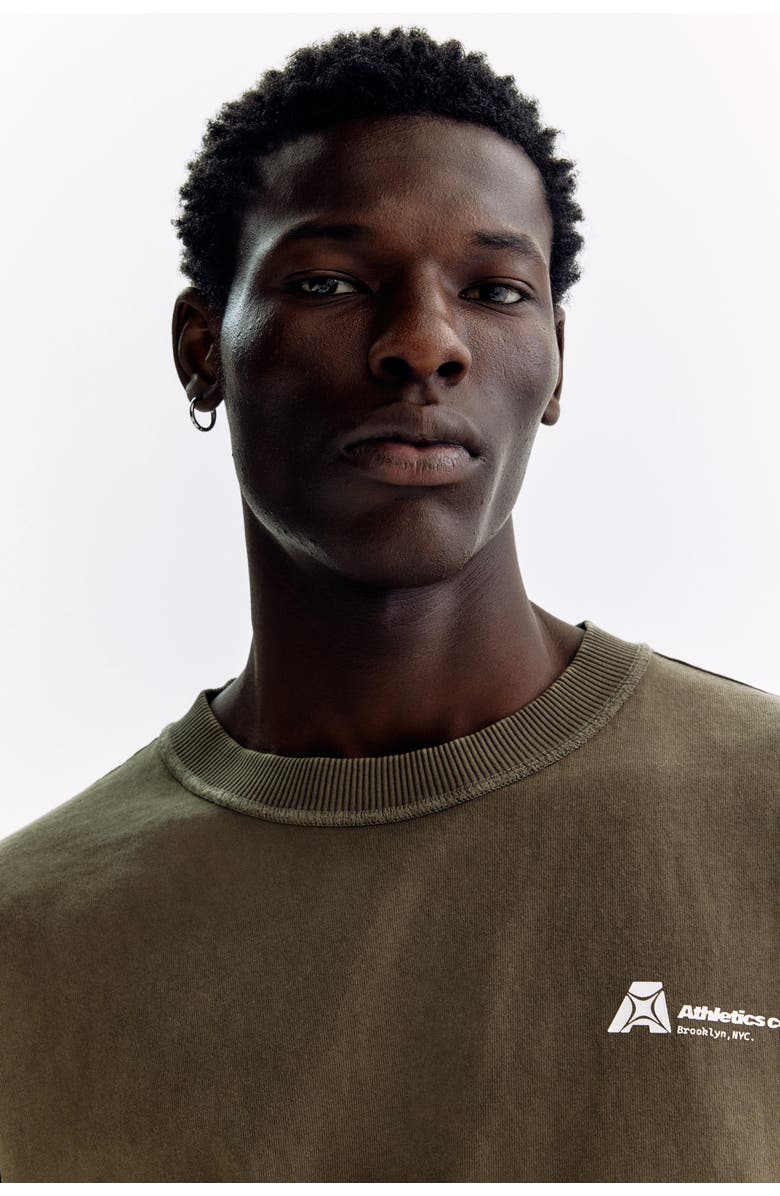 H&M Printed Loose Fit T-shirt, Alternate, color, Brown/Athletics Co