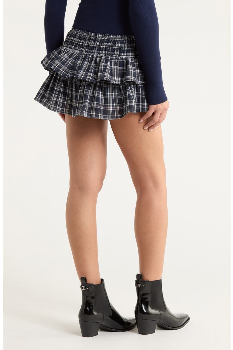 Plaid Tiered Skort, Alternate, color, BLUE MULTI