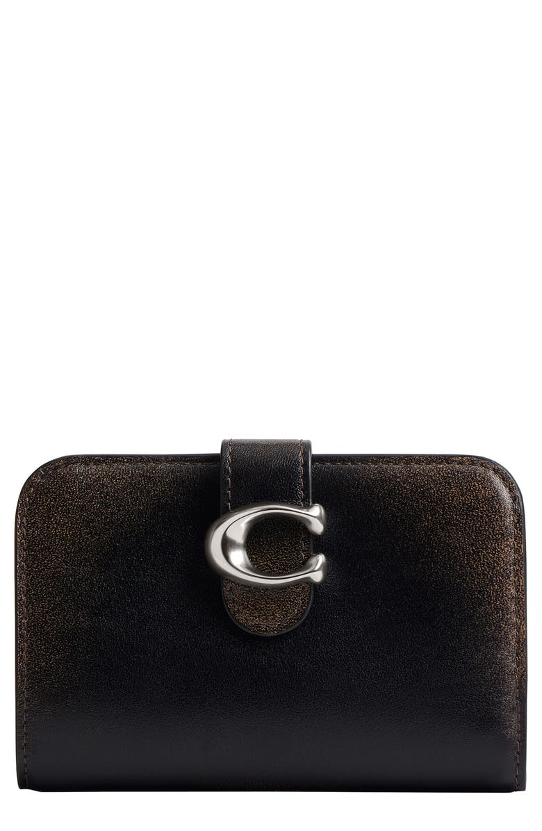 COACH Tabby Loved Leather Wallet, Main, color, Black Brown