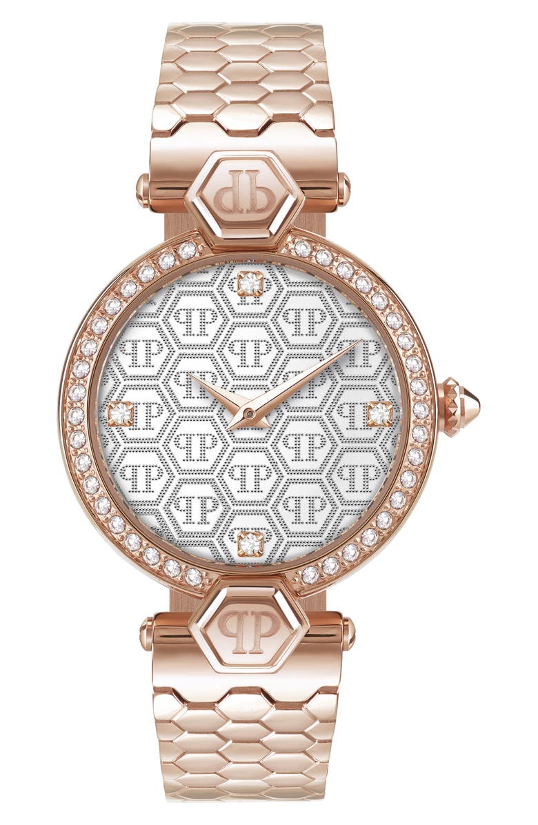 PHILIPP PLEIN Plein Couture Bracelet Watch, 32mm, Main, color, Ip Rose Gold