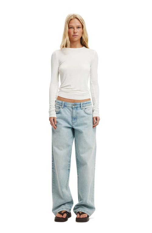 Cotton On Sheer Layer Crew Long Sleeve In White