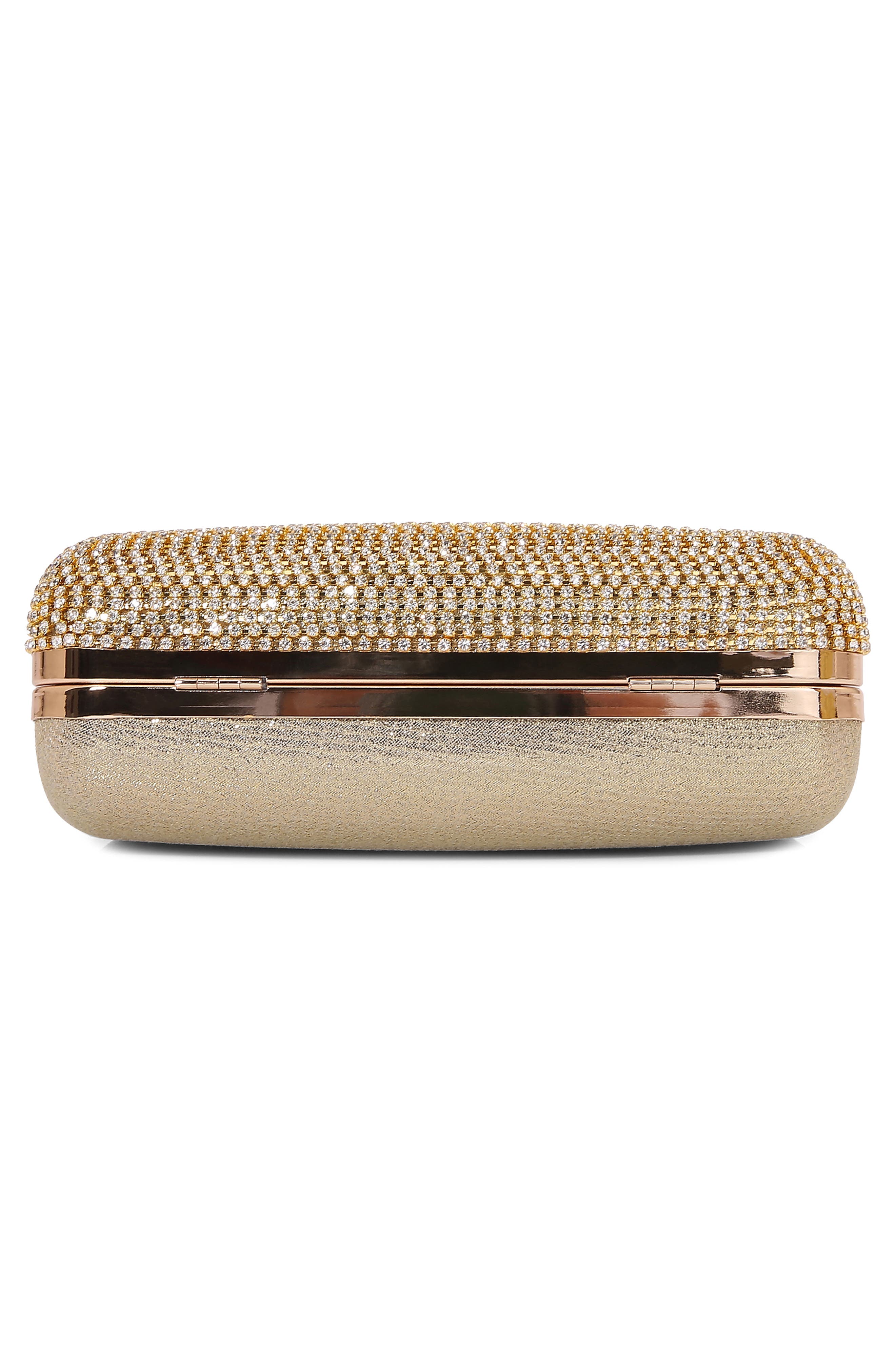 Pearl Clasp Rhinestone Handheld Bag, Alternate, color, GOLD