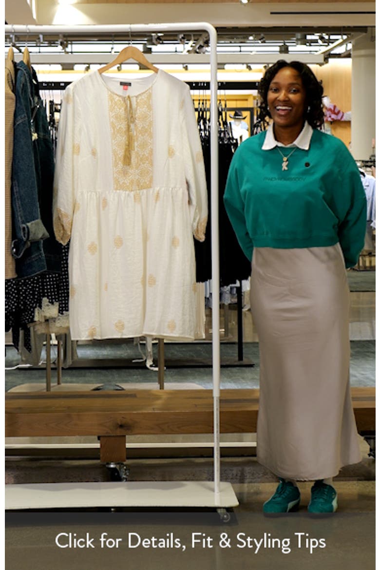 Medallion Print Split Neck Minidress video