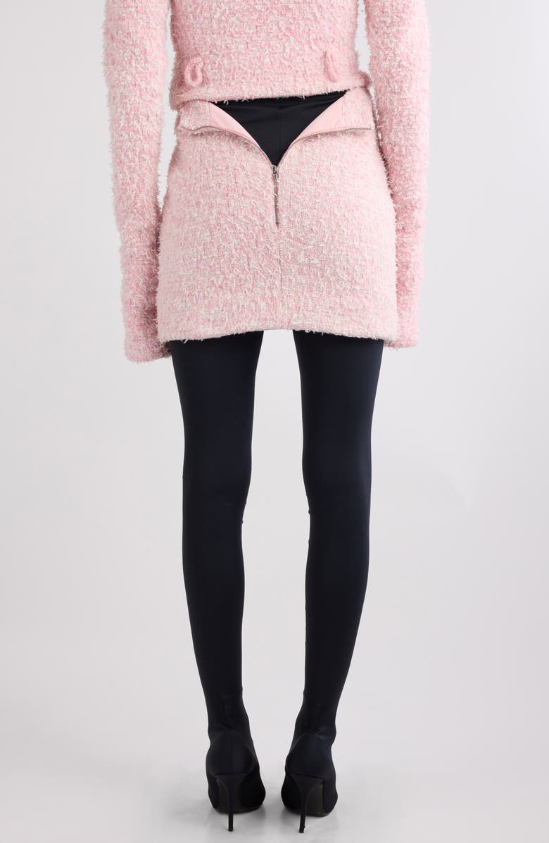 Cotton Blend Bouclé Knit Miniskirt
