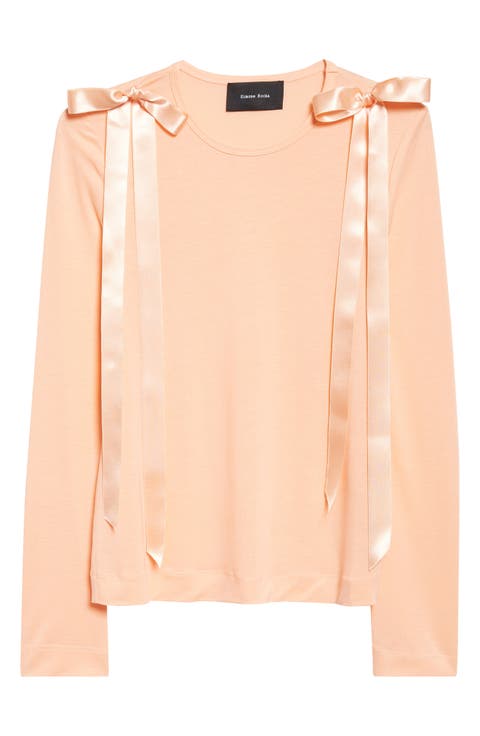 Bow Ribbon Tail Long Sleeve T-Shirt