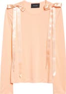 Simone Rocha Bow Ribbon Tail Long Sleeve T-Shirt