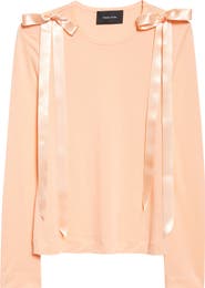 Simone Rocha Bow Ribbon Tail Long Sleeve T-Shirt