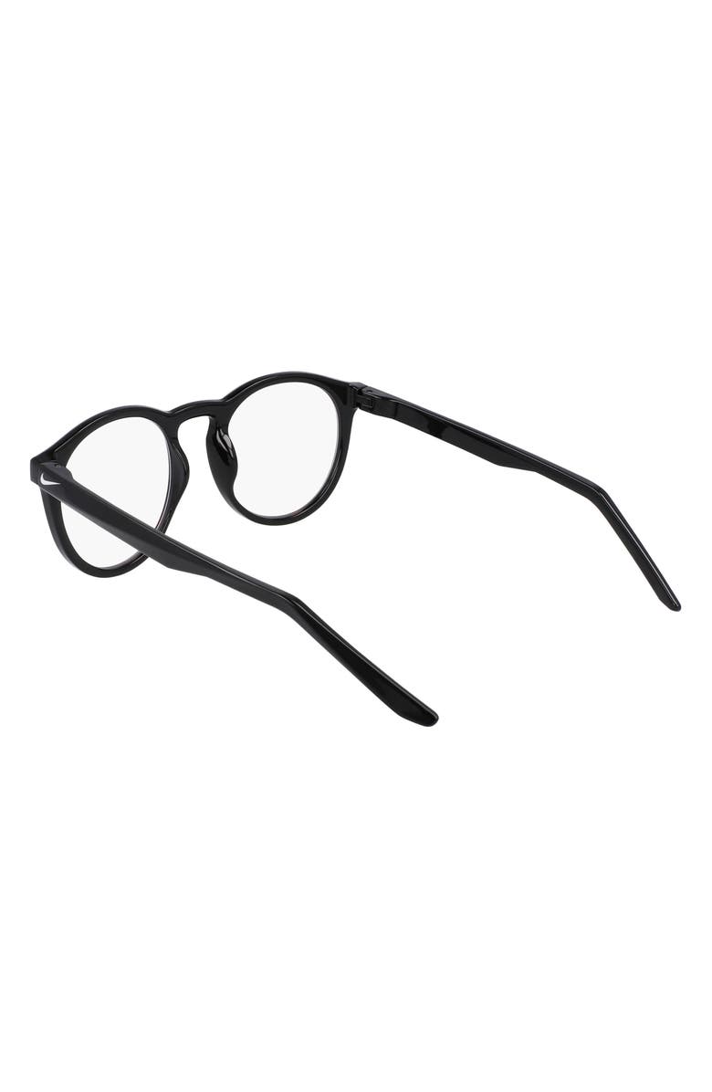 Nike Swerve 51mm Round Blue Light Blocking Reading Glasses, Alternate, color, Black / Blue Light