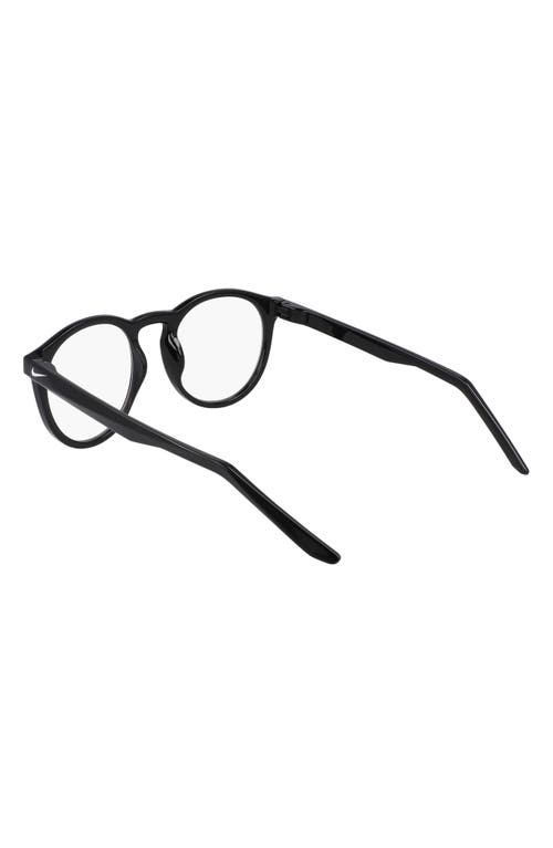 Nike Swerve 51mm Round Blue Light Blocking Reading Glasses In Black