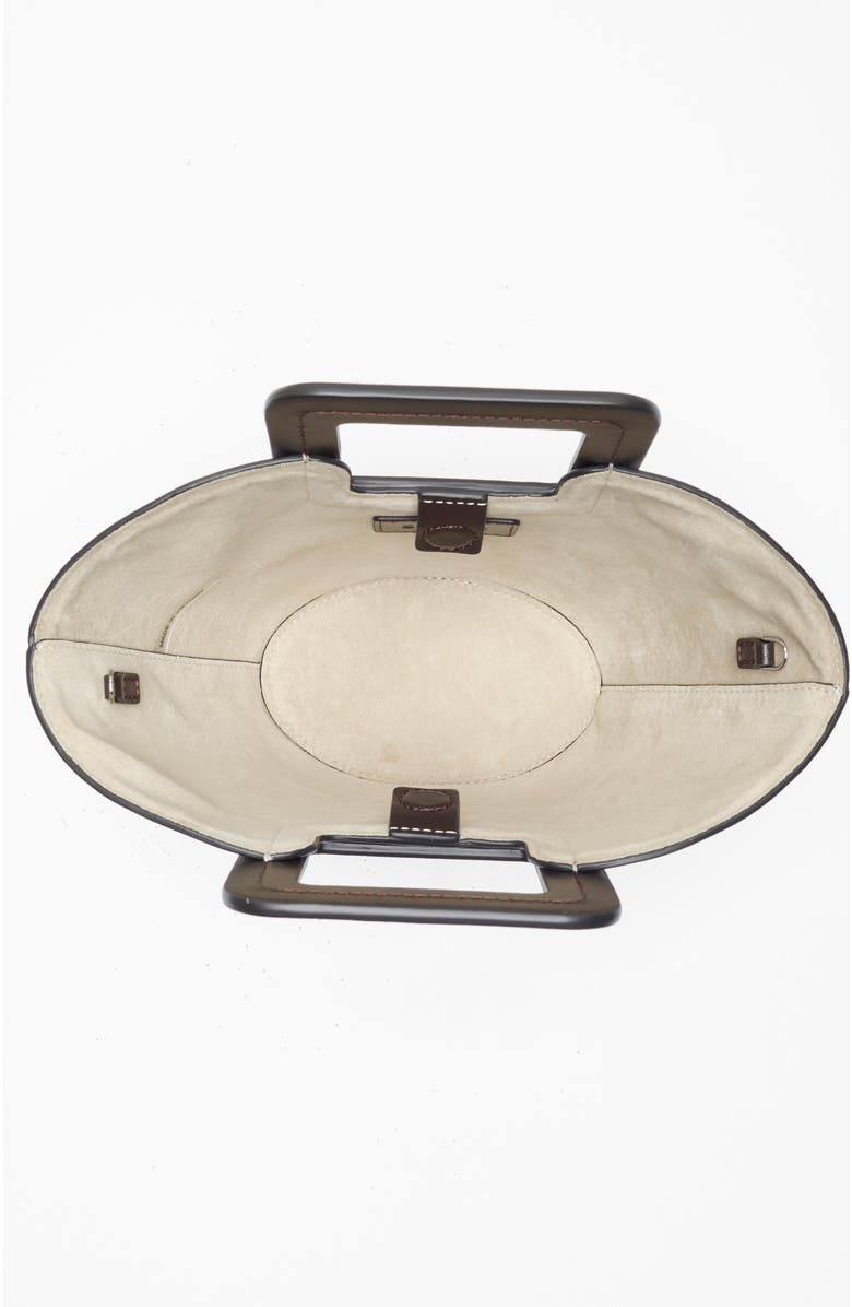 STAUD Mini Shirley Canvas Bucket Bag, Alternate, color, Natural/ Espresso