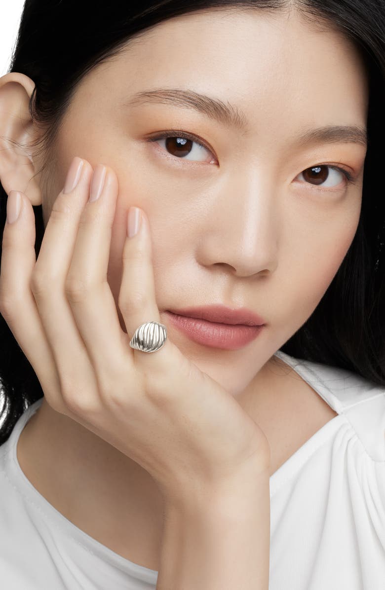 David Yurman Sculpted Cable Pinky Ring in Sterling Silver, Alternate, color, Sterling Silver