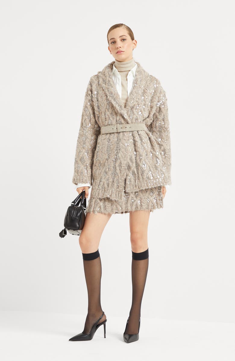 Brunello Cucinelli Dazzling Embroidery cardigan, Alternate, color, 