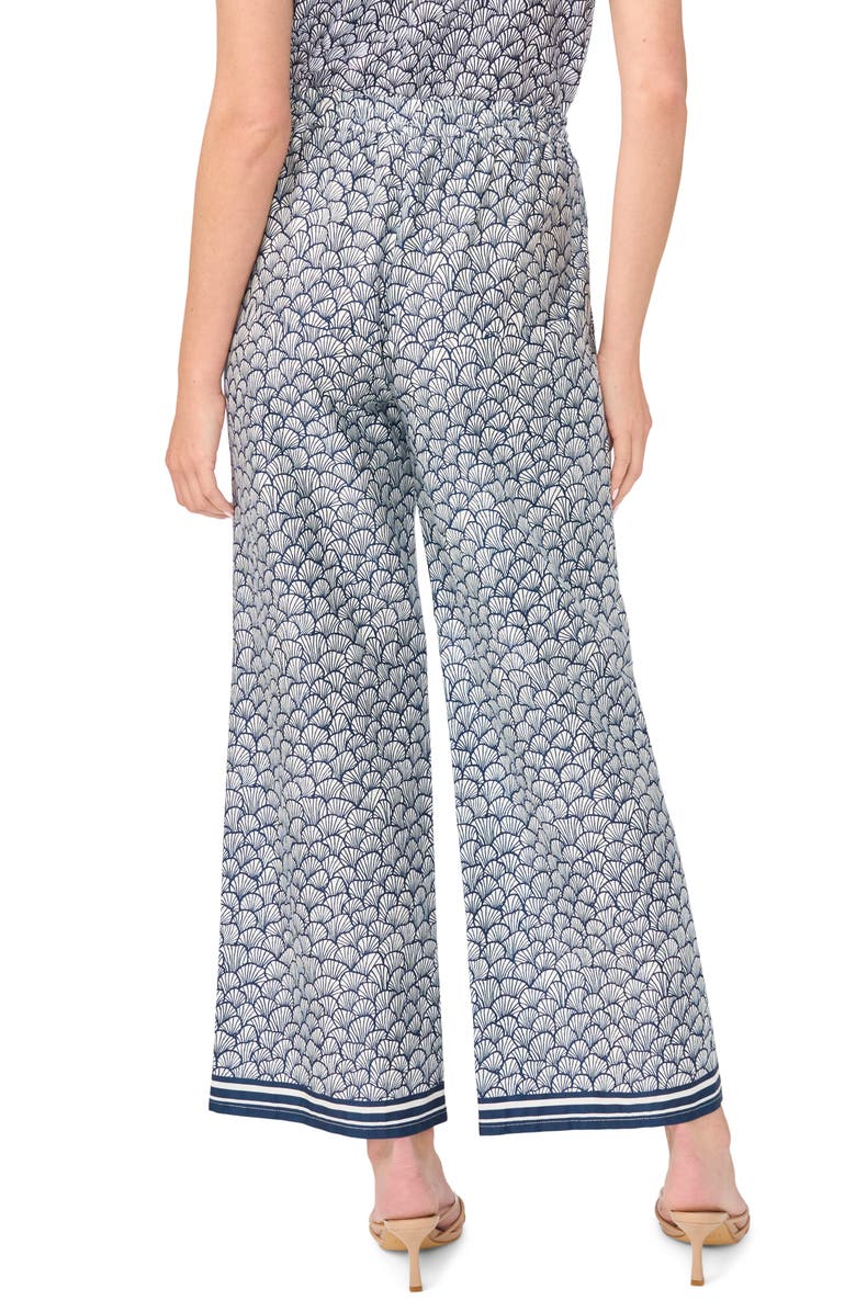 CeCe Border Print Pants, Alternate, color, Classic Navy