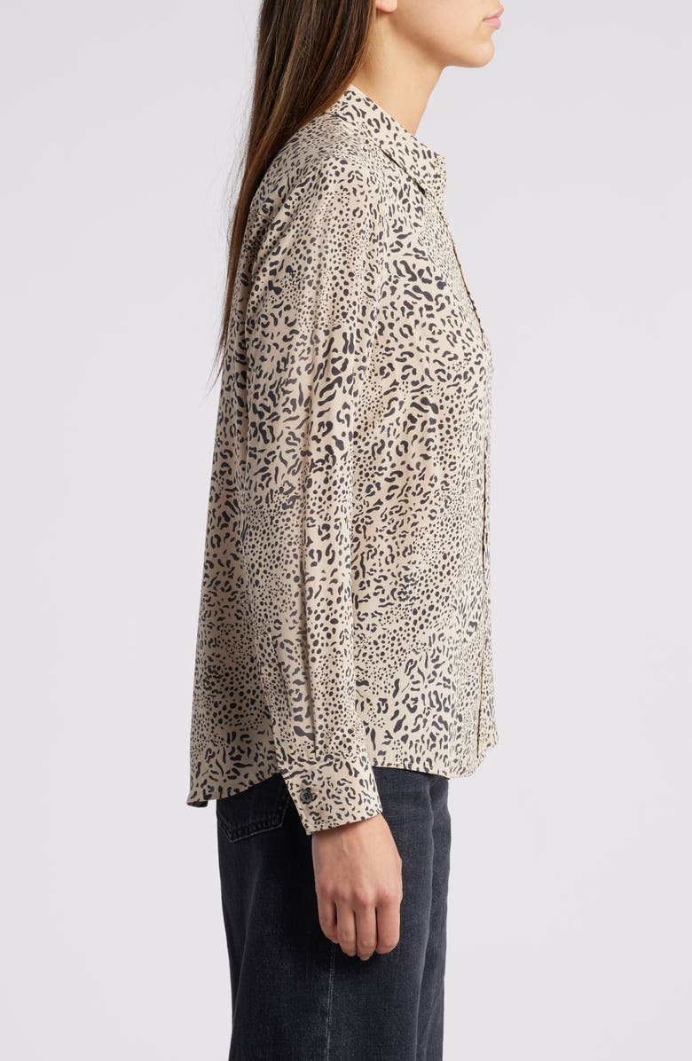 Rails Kate Wild Cat Print Button-Up Shirt, Alternate, color, Sand Mixed Cheetah