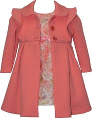Iris & Ivy Kids' Floral Lace Party Dress & Knit Coat Set