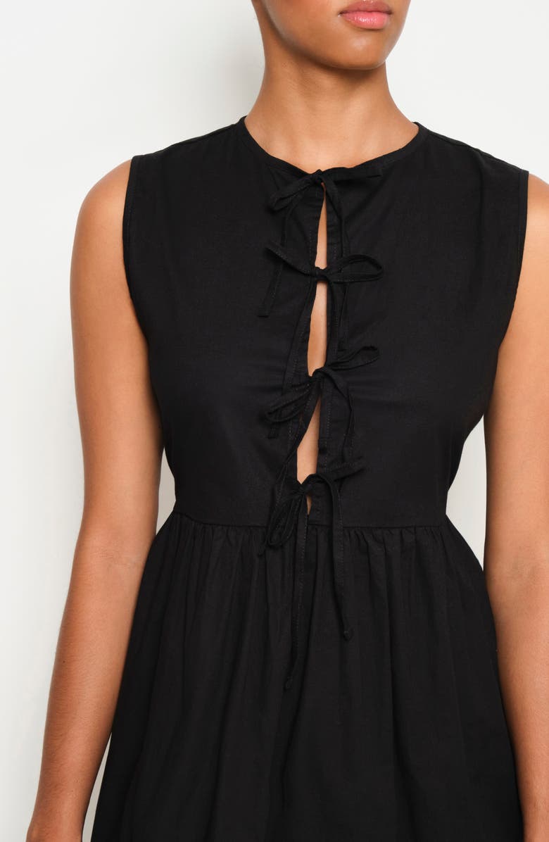 The Lulo Project Hortensia Tie Front Stretch Cotton Midi Dress, Alternate, color, 