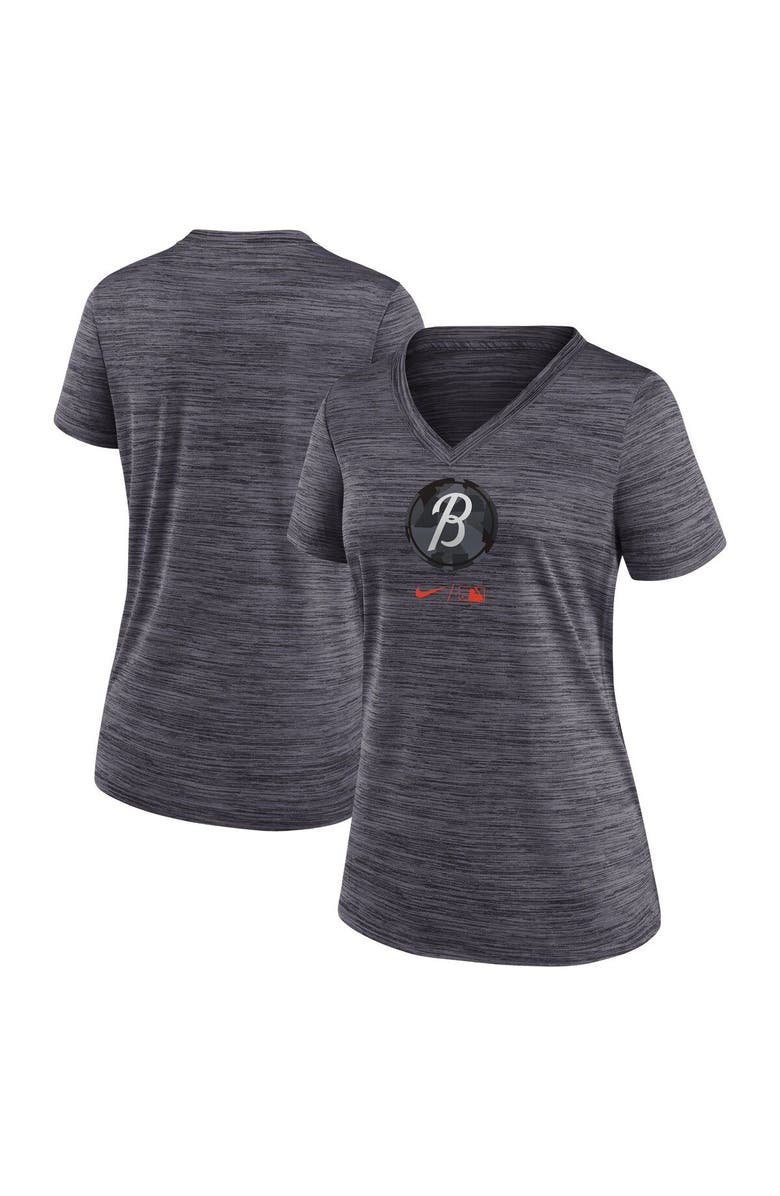 Nike Women's Nike Black Baltimore Orioles City Connect Velocity Practice Performance V-Neck T-Shirt, Main, color, Black