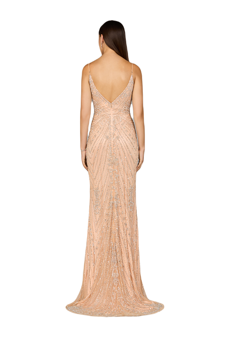 Spaghetti Strap Beaded Dress, Alternate, color, Blush