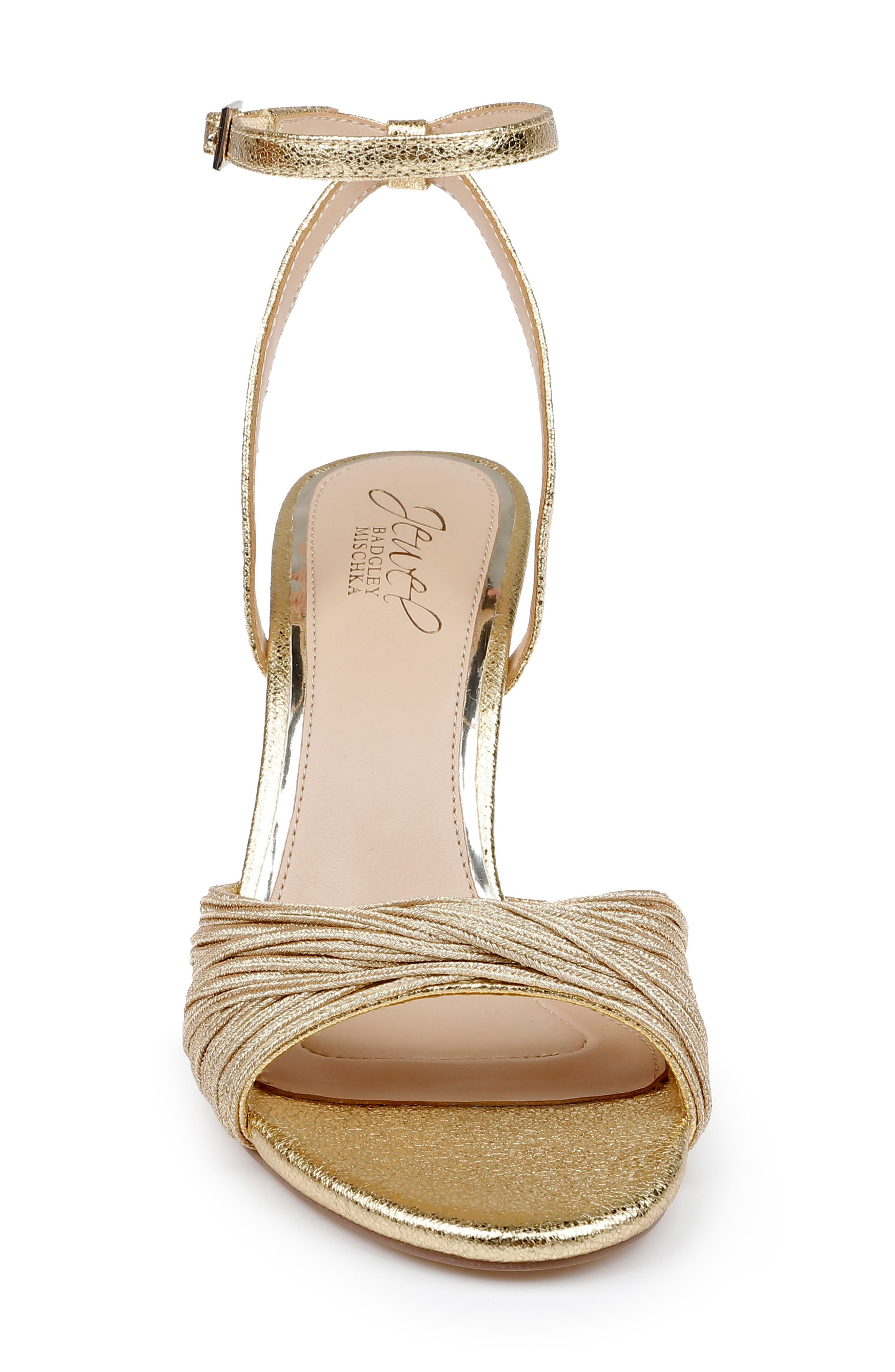 Nanette Braided Ankle Strap Sandal, Alternate, color, GOLD TEXTILE