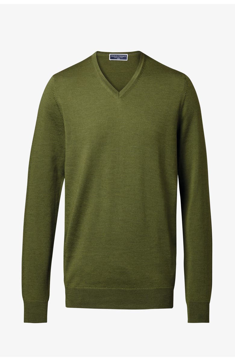Charles Tyrwhitt Pure Merino V Neck Sweater, Alternate, color, 