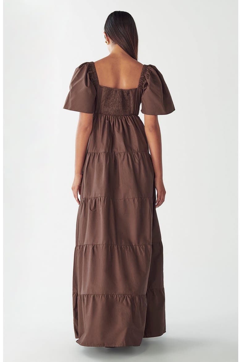 Zelda Tiered Dress, Alternate, color, Chocolate