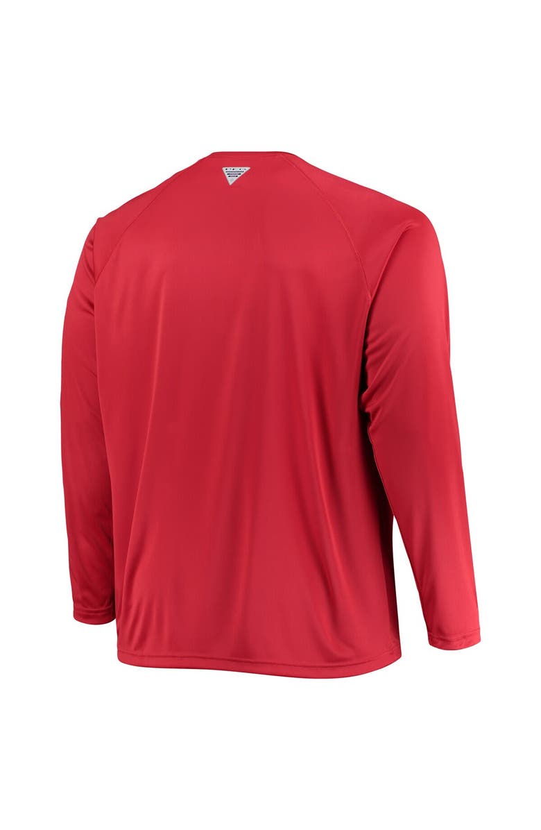 Columbia Men's Columbia Scarlet Ohio State Buckeyes Big & Tall Terminal Tackle Raglan Omni-Shade Long Sleeve T-Shirt, Alternate, color, 